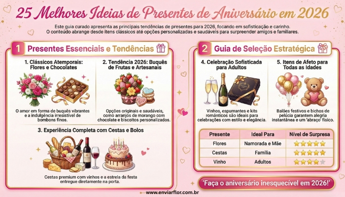 25 Melhores Ideias de Presentes de Aniversário em 2026 para Surpreender com Amor
