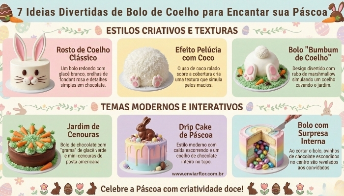 7 Ideias Divertidas de Bolo de Páscoa Coelho para Surpreender Todos
