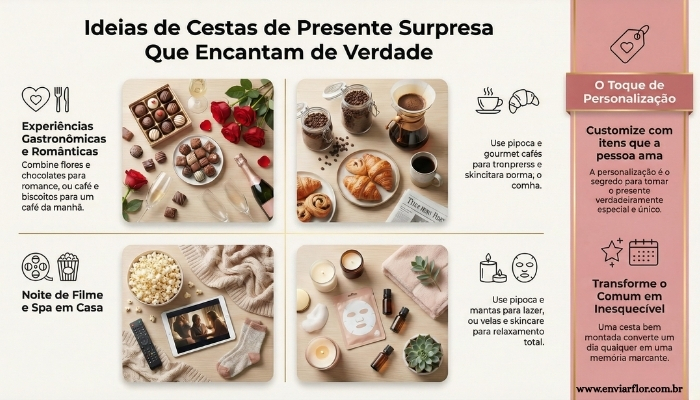 Ideias de Cesta de Presente Surpresa Que Encantam de Verdade