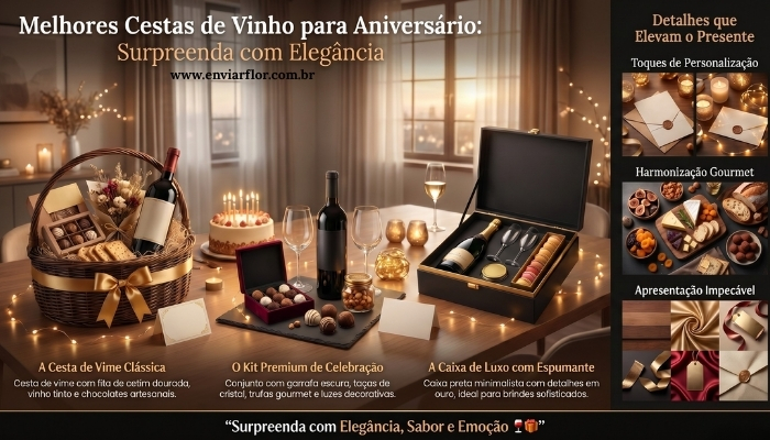 Melhores Cestas de Vinho para Aniversário que Vão Surpreender