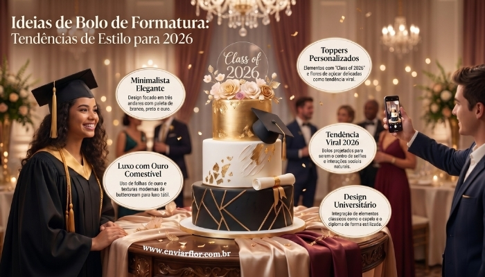 Ideias de Bolo de Formatura para Celebrar com Estilo em 2026