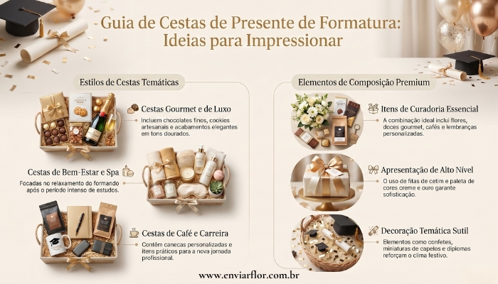 Ideias de Cesta de Presente de Formatura que Vão Impressionar