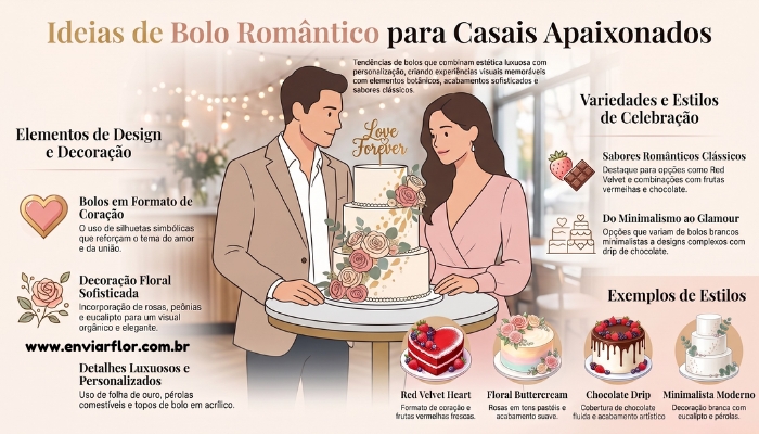 Ideias de Bolo Romântico para Casais Apaixonados