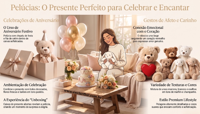 Pelúcias: Ideias de Presente com Urso de Aniversário e Coração
